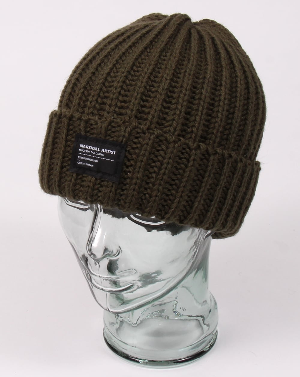 Marshall Artist Made In England Wool Beanie Khaki Green