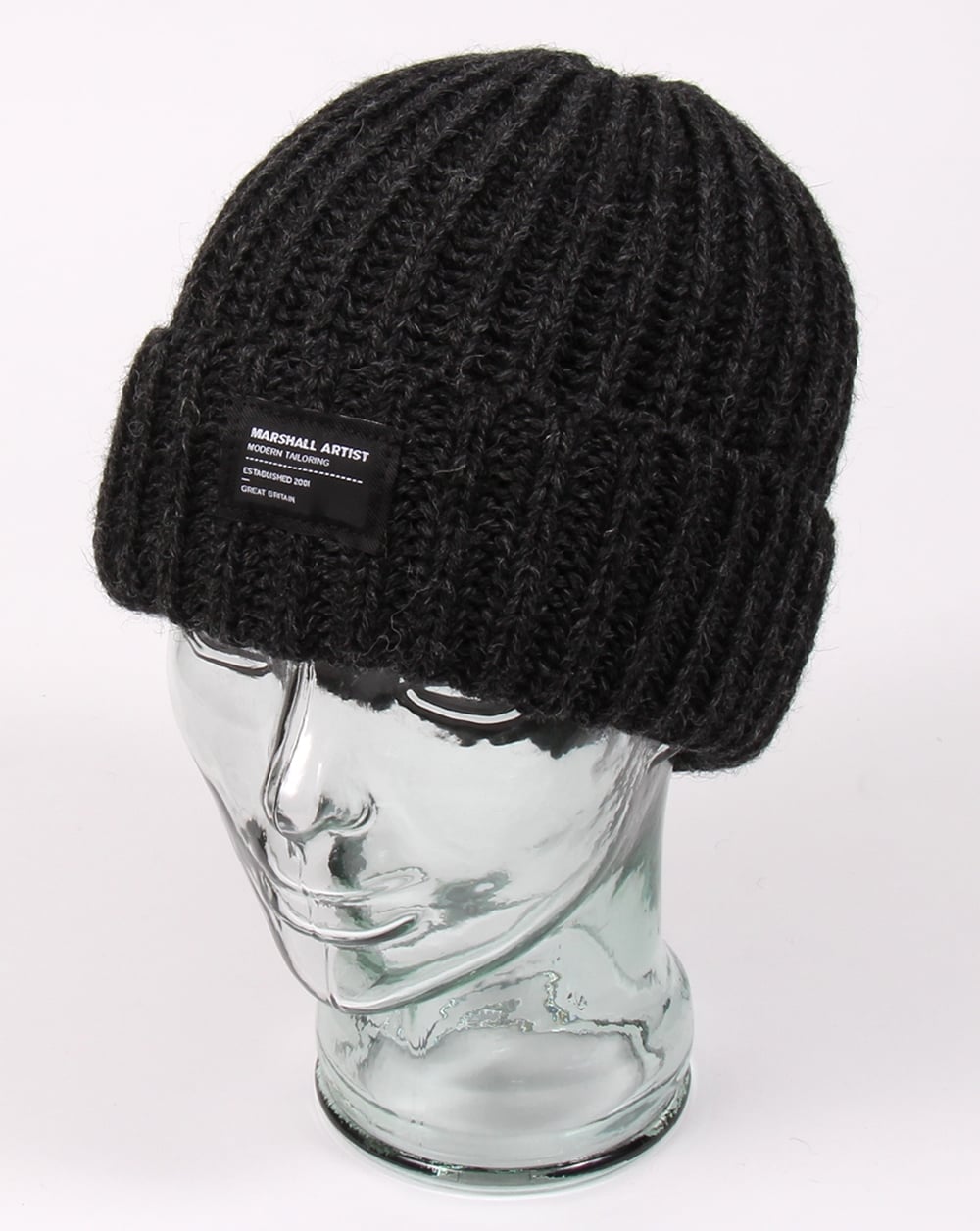 Marshall Artist Made In England Wool Beanie Charcoal Grey