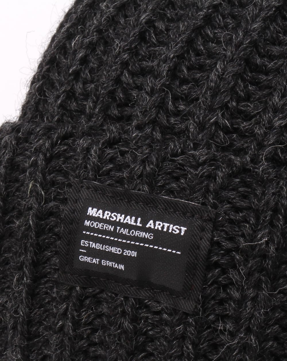 Marshall Artist Made In England Wool Beanie Charcoal Grey