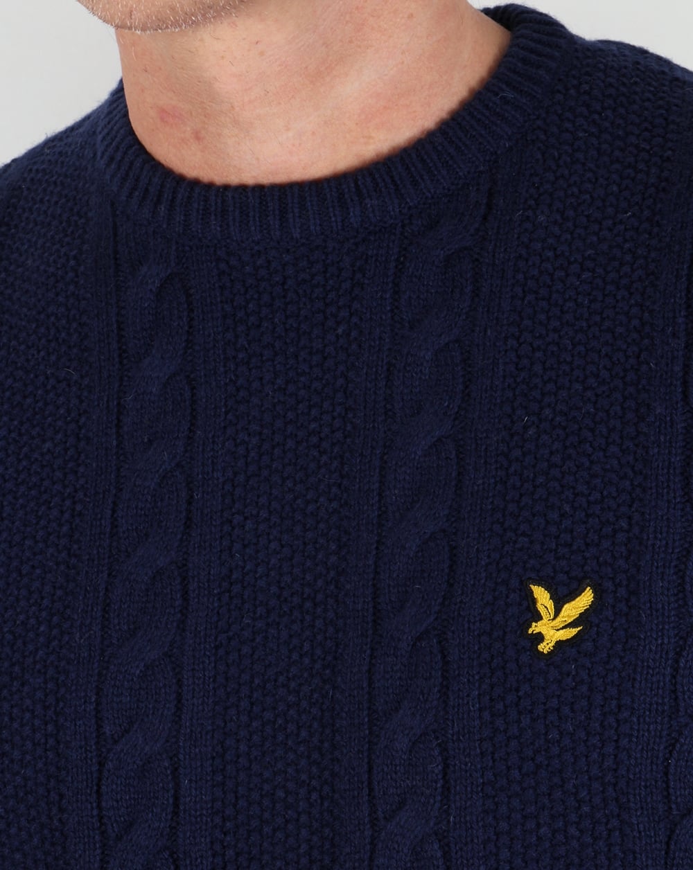 Lyle And Scott Cable Knit Lambswool Jumper Navy