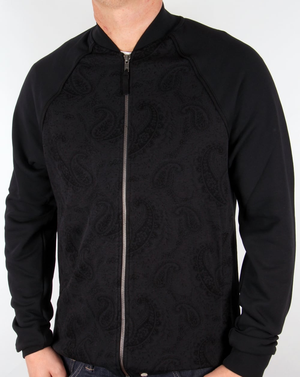 Pretty Green Midhurst Jacquard Track Top Black