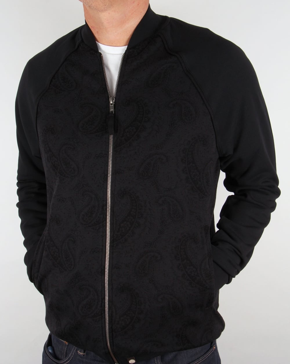 Pretty Green Midhurst Jacquard Track Top Black