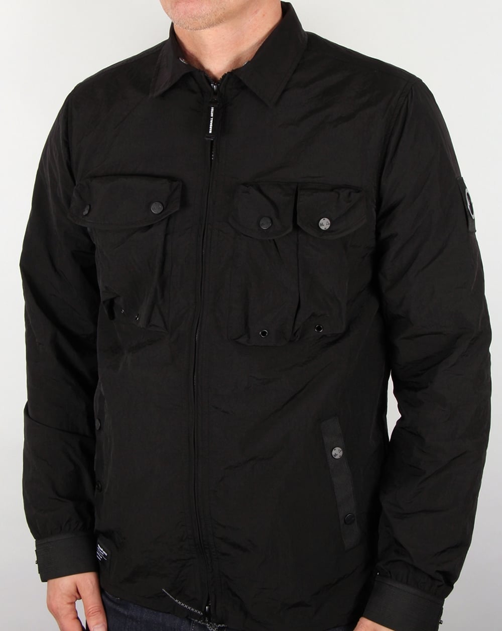 Marshall Artist Multi Pocket Overshirt Jacket Black