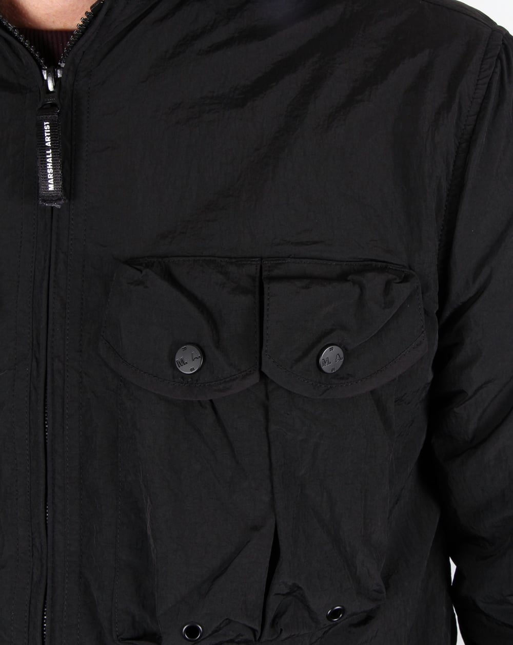 Marshall Artist Multi Pocket Overshirt Jacket Black