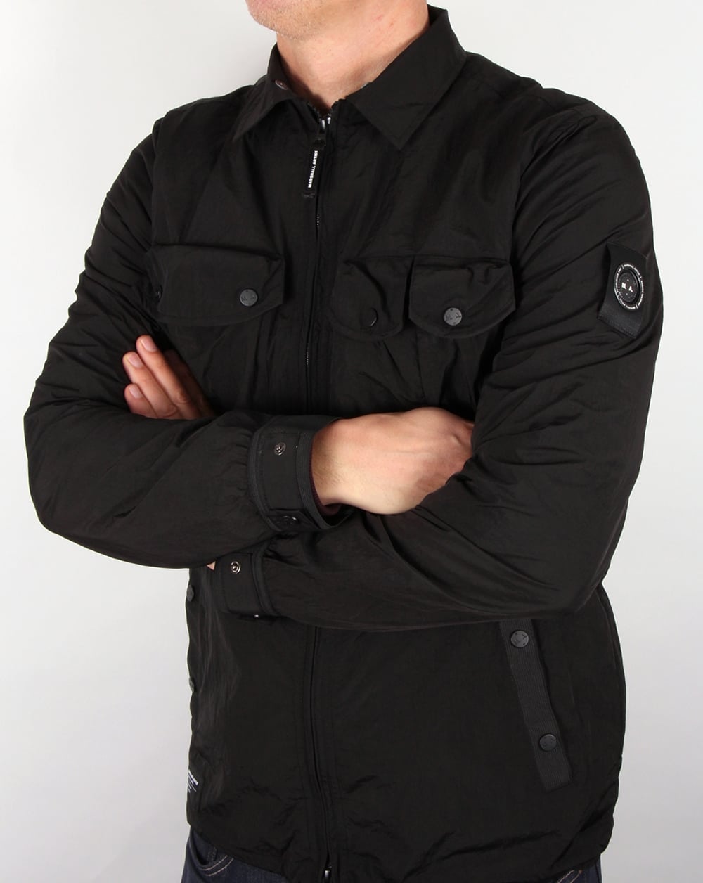 Marshall Artist Multi Pocket Overshirt Jacket Black