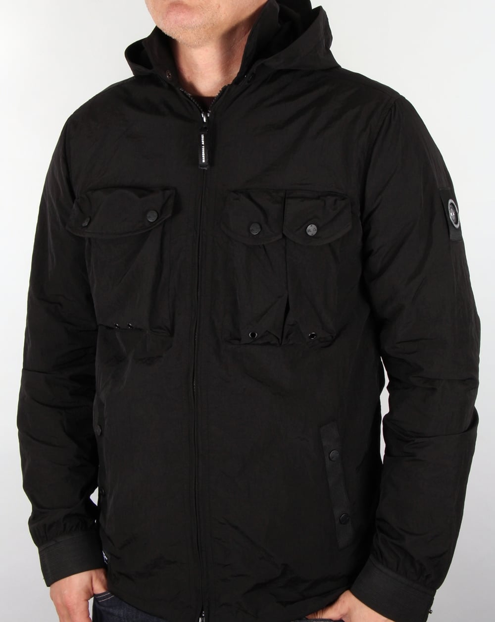 Marshall Artist Multi Pocket Overshirt Jacket Black