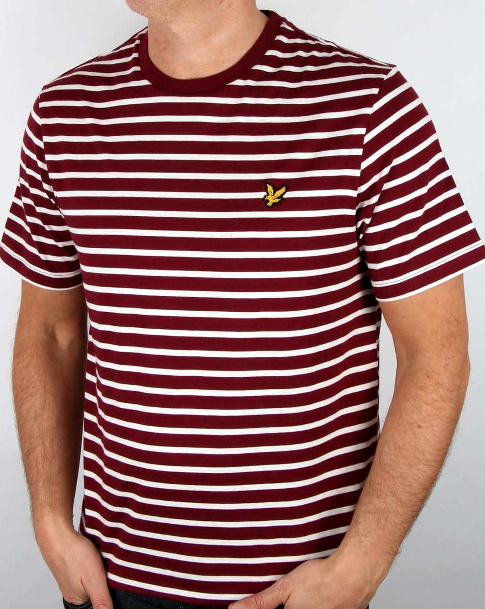 Lyle And Scott Breton Stripe T-shirt Claret Jug