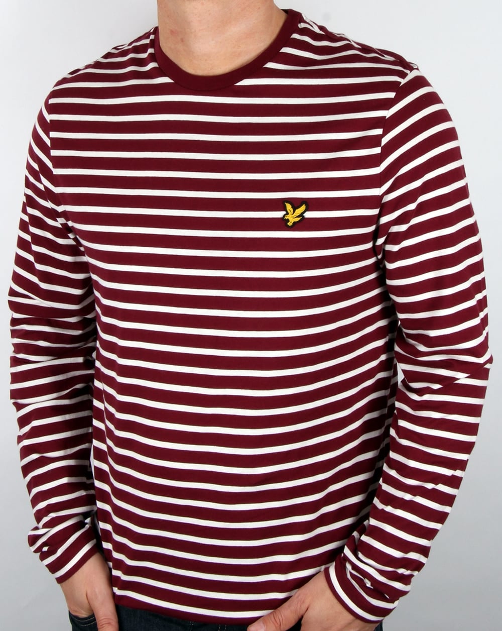 Lyle And Scott Long Sleeve Breton Stripe T-shirt Claret Jug