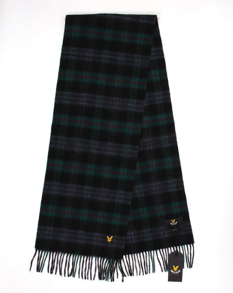 Lyle And Scott Woven Lambswool Scarf Emerald Green