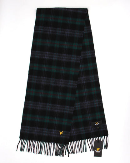 Lyle And Scott Woven Lambswool Scarf Emerald Green