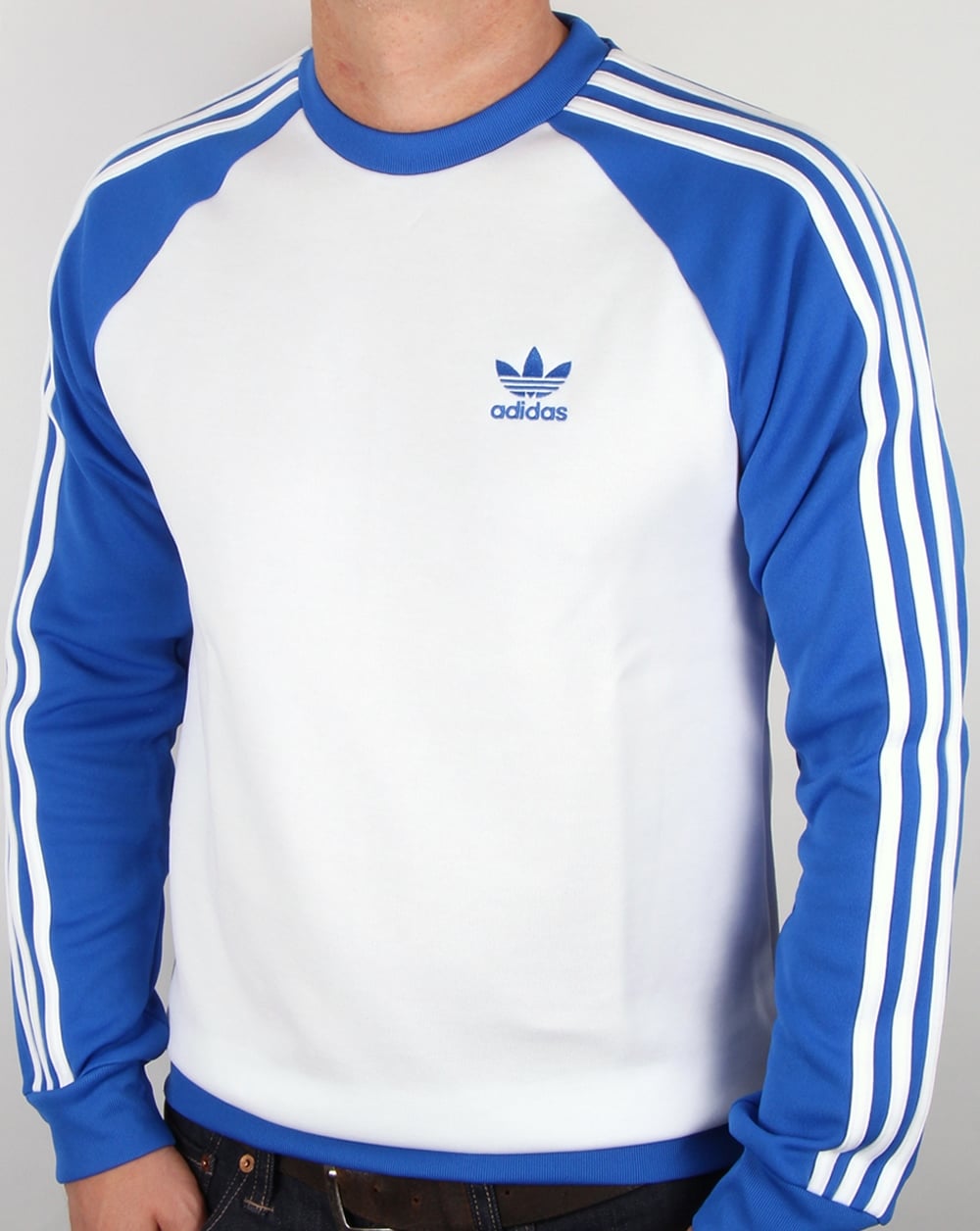 Adidas Originals Old Skool Sweat Top White/Blue