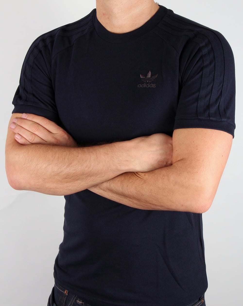 Adidas Originals Triple Stripe T Shirt Navy