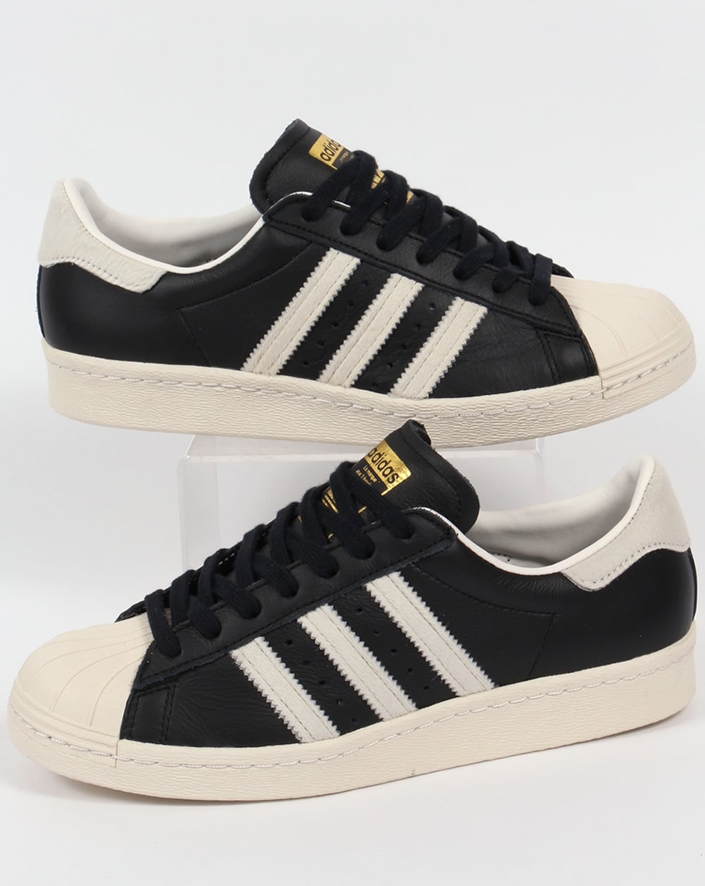 Adidas Superstar 80s Trainers Black/White/Gold