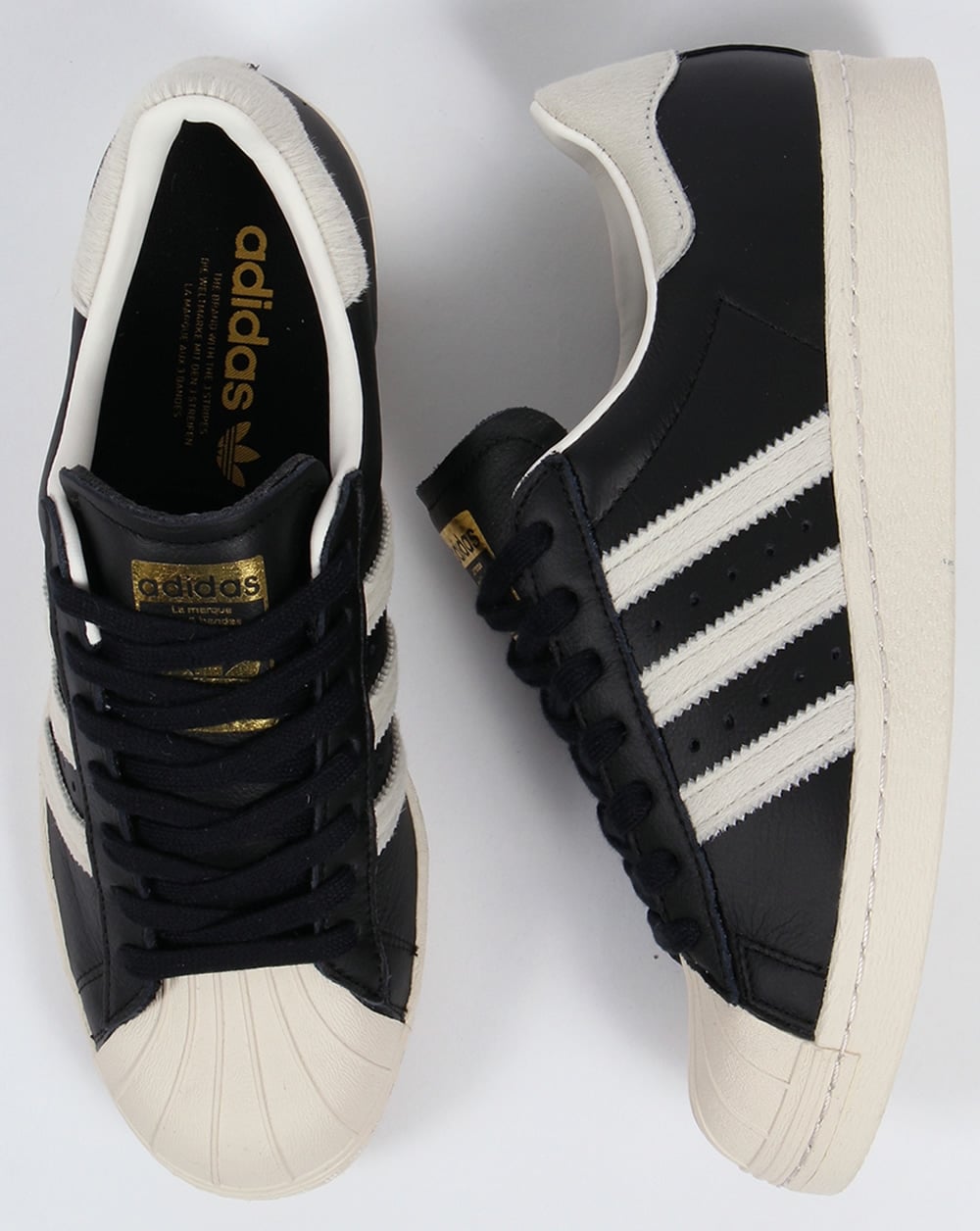 Adidas Superstar 80s Trainers Black/White/Gold