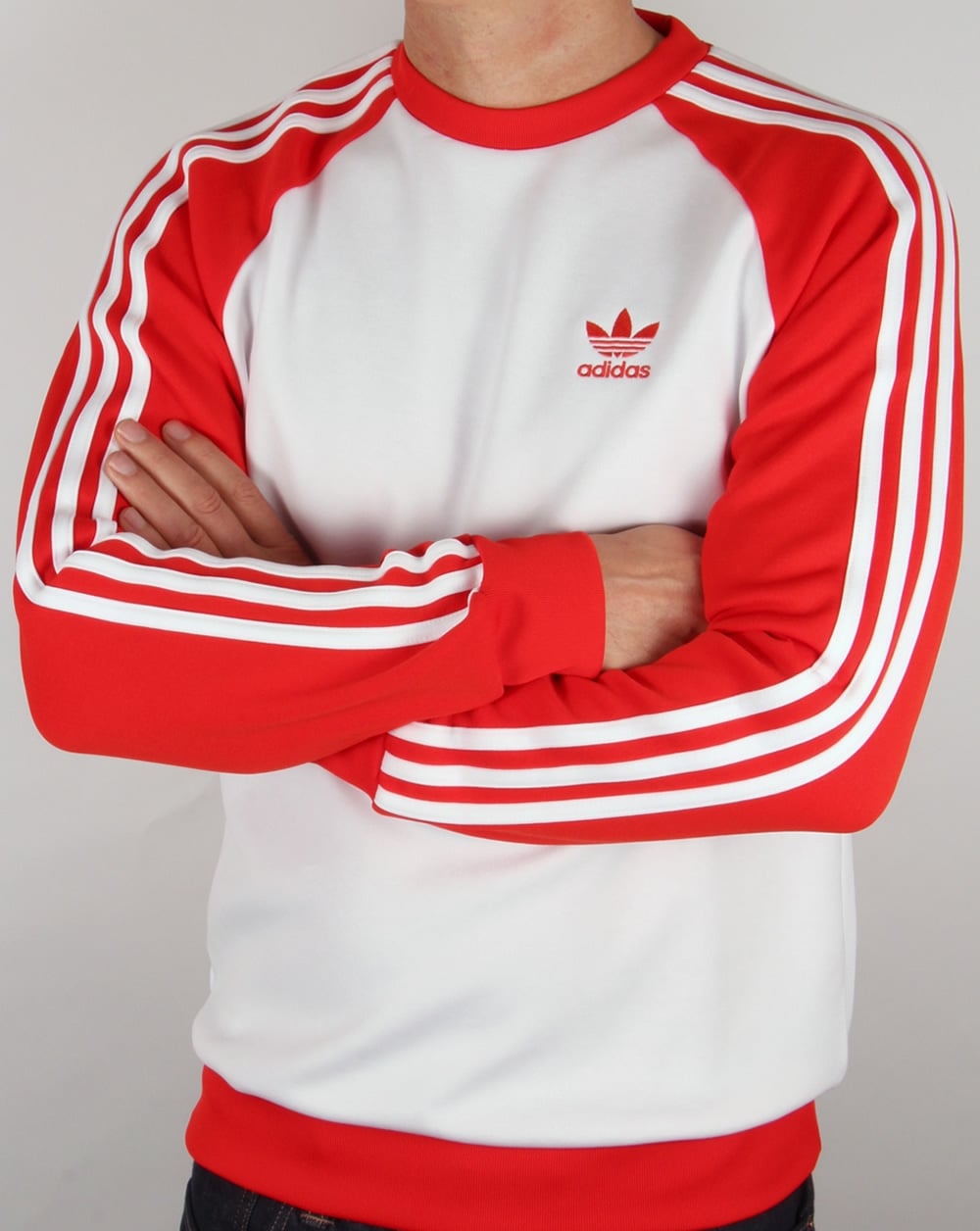 Adidas Originals Old Skool Sweat Top White/Red