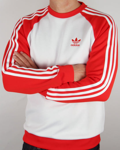 Adidas Originals Old Skool Sweat Top White/Red