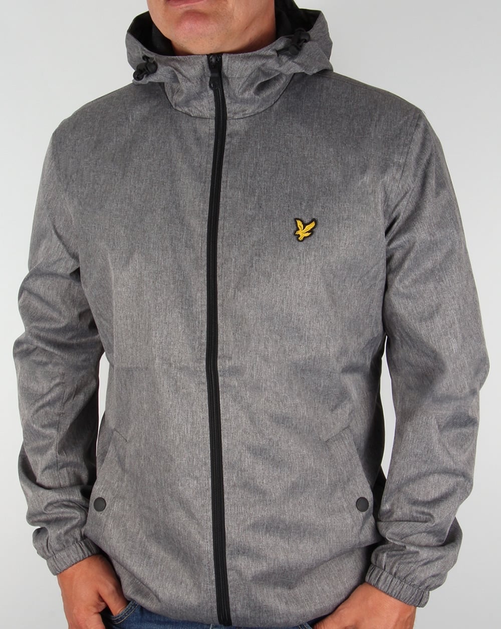 Lyle And Scott Zip Through Hooded Jacket Grey Marl