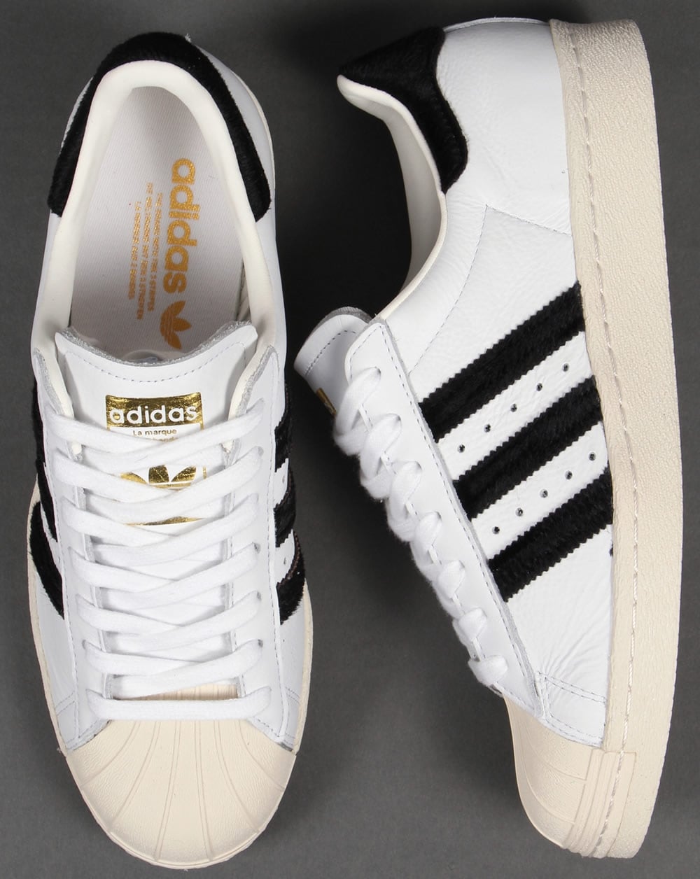 Adidas Superstar 80s Trainers White/Black/Gold
