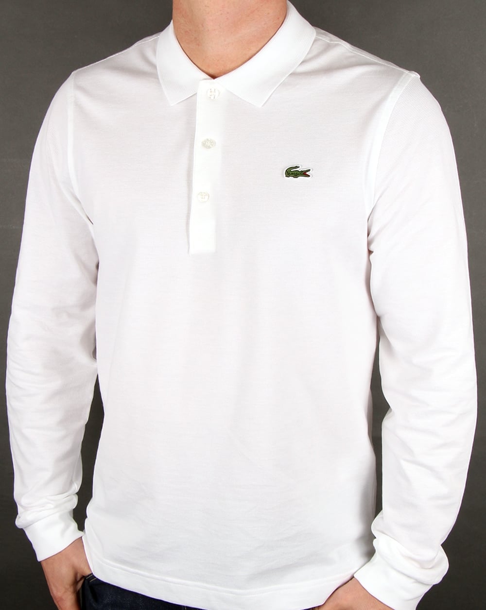 Lacoste Long Sleeve Polo White