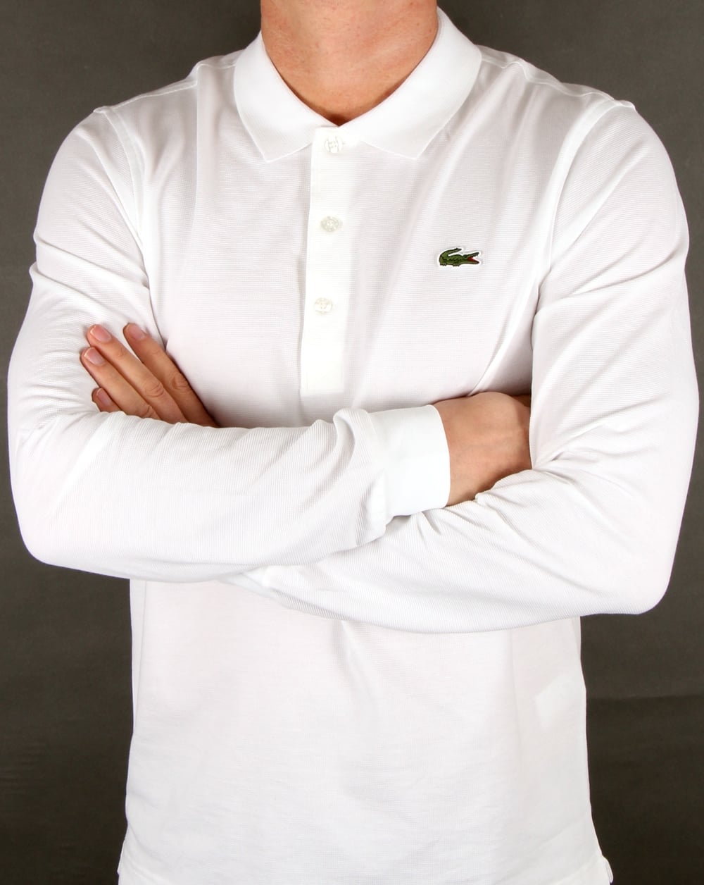 Lacoste Long Sleeve Polo White