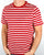 Farah Lennox Striped T Shirt Deep Red Marl