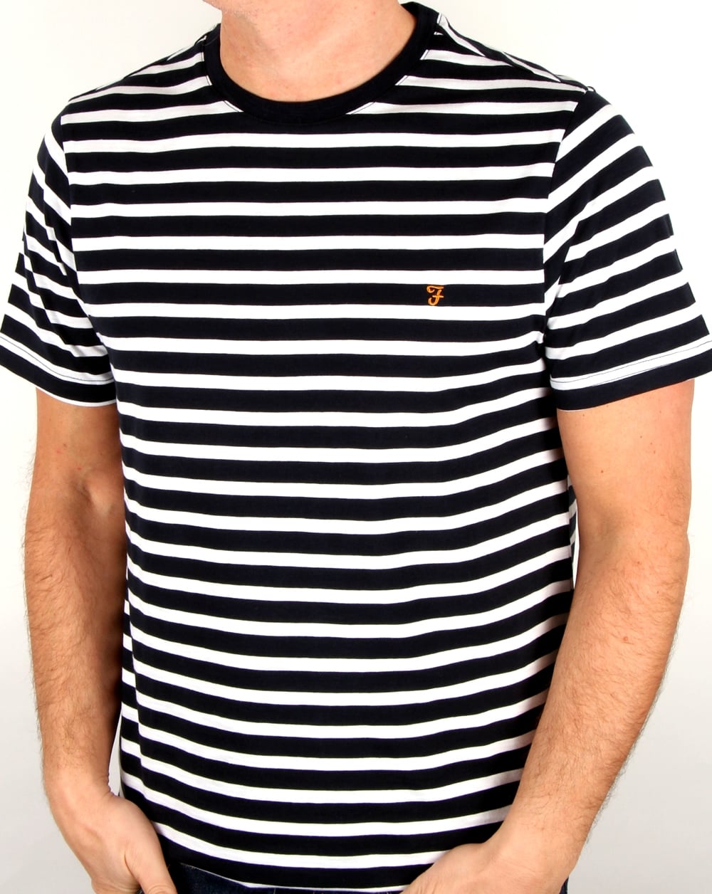 Farah Lennox Striped T Shirt White
