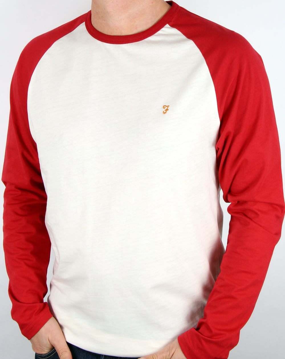 Farah Zemlak Raglan T Shirt Deep Red
