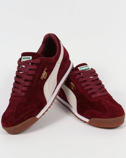 Puma Roma Trainers Burgundy/White