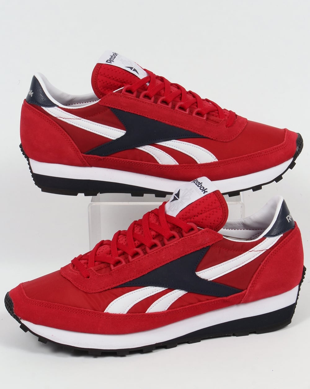 Reebok Aztec Retro Trainers Flash Red/Navy