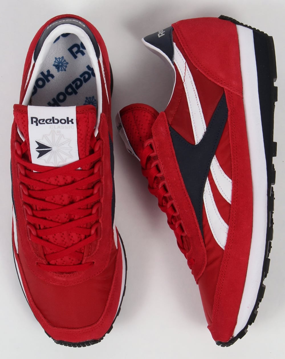 Reebok Aztec Retro Trainers Flash Red/Navy