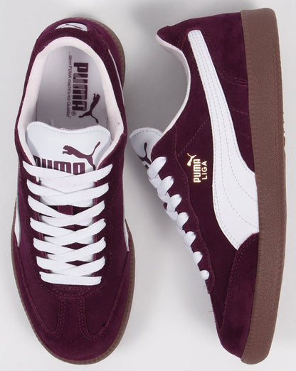 Puma Liga Suede Trainers Purple/White