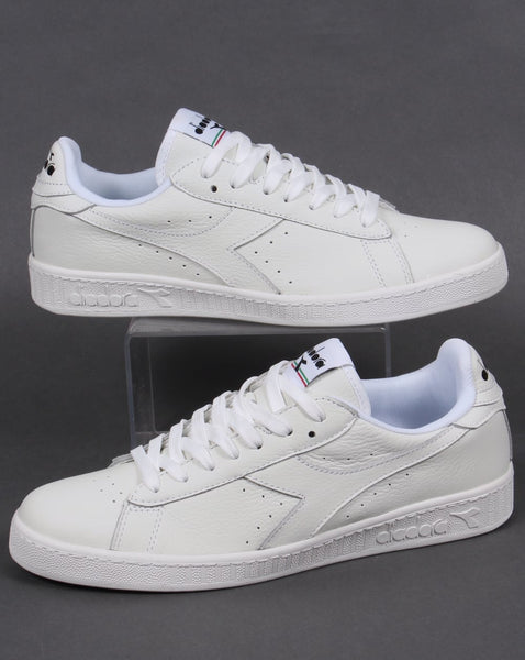 Diadora Game Low Waxed Trainers White/White/Black