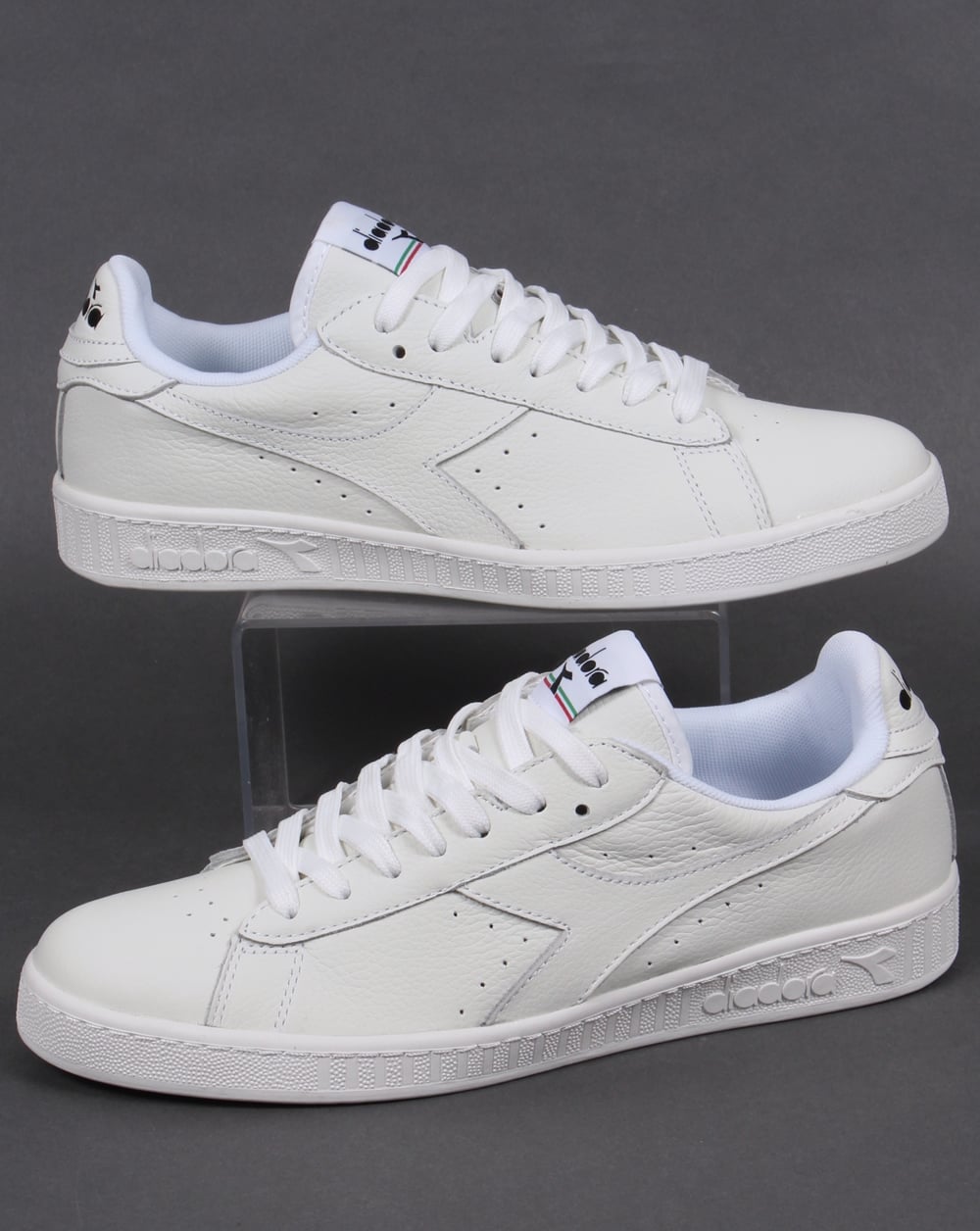 Diadora Game Low Waxed Trainers White/White/Black
