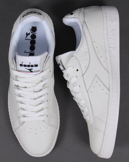 Diadora Game Low Waxed Trainers White/White/Black