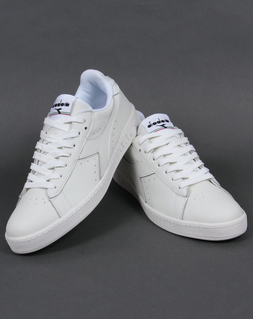 Diadora Game Low Waxed Trainers White/White/Black
