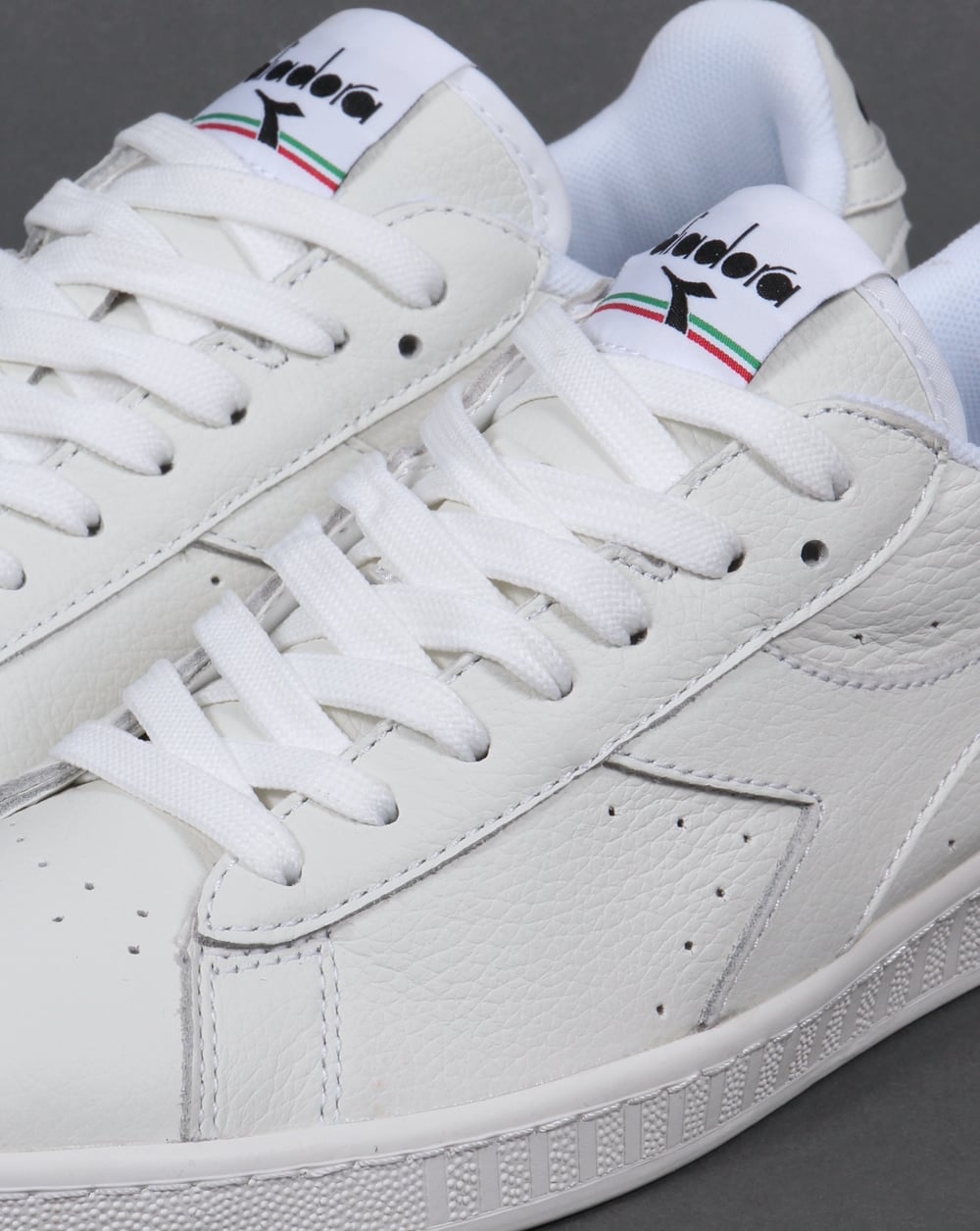 Diadora Game Low Waxed Trainers White/White/Black