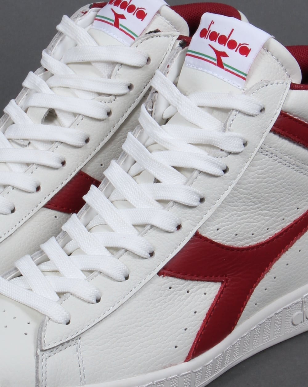 Diadora Game High Waxed Trainers White/Chili Peppers