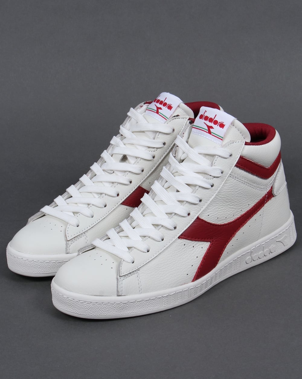 Diadora Game High Waxed Trainers White/Chili Peppers
