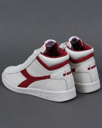 Diadora Game High Waxed Trainers White/Chili Peppers