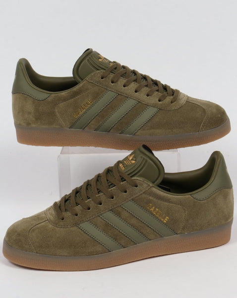 Adidas Gazelle Trainers Olive/Gum
