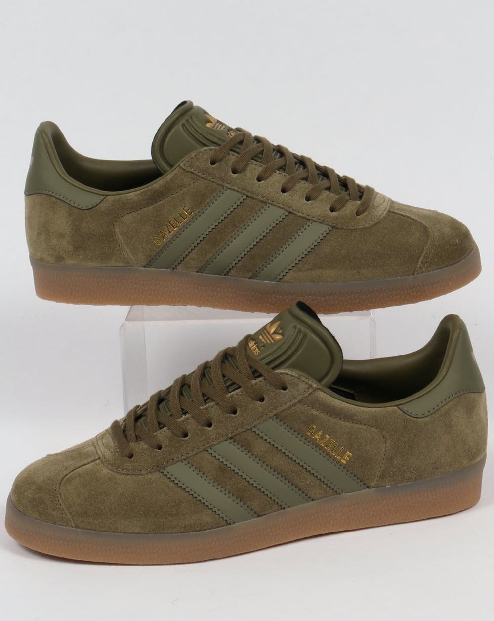 Adidas Gazelle Trainers Olive/Gum
