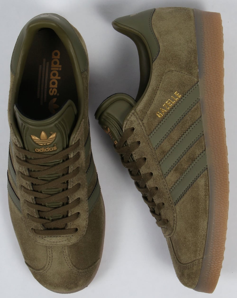 Adidas Gazelle Trainers Olive/Gum