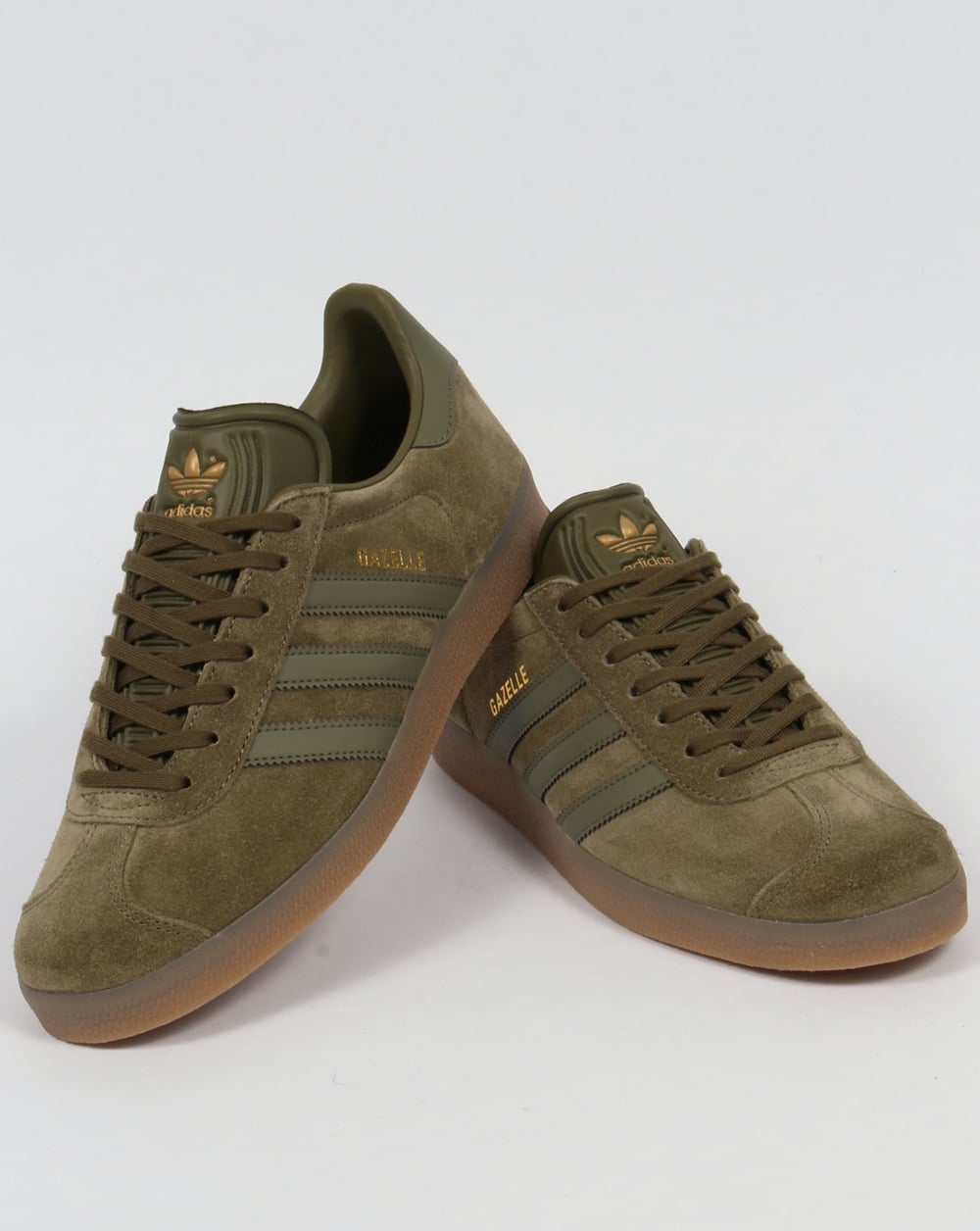 Adidas Gazelle Trainers Olive/Gum