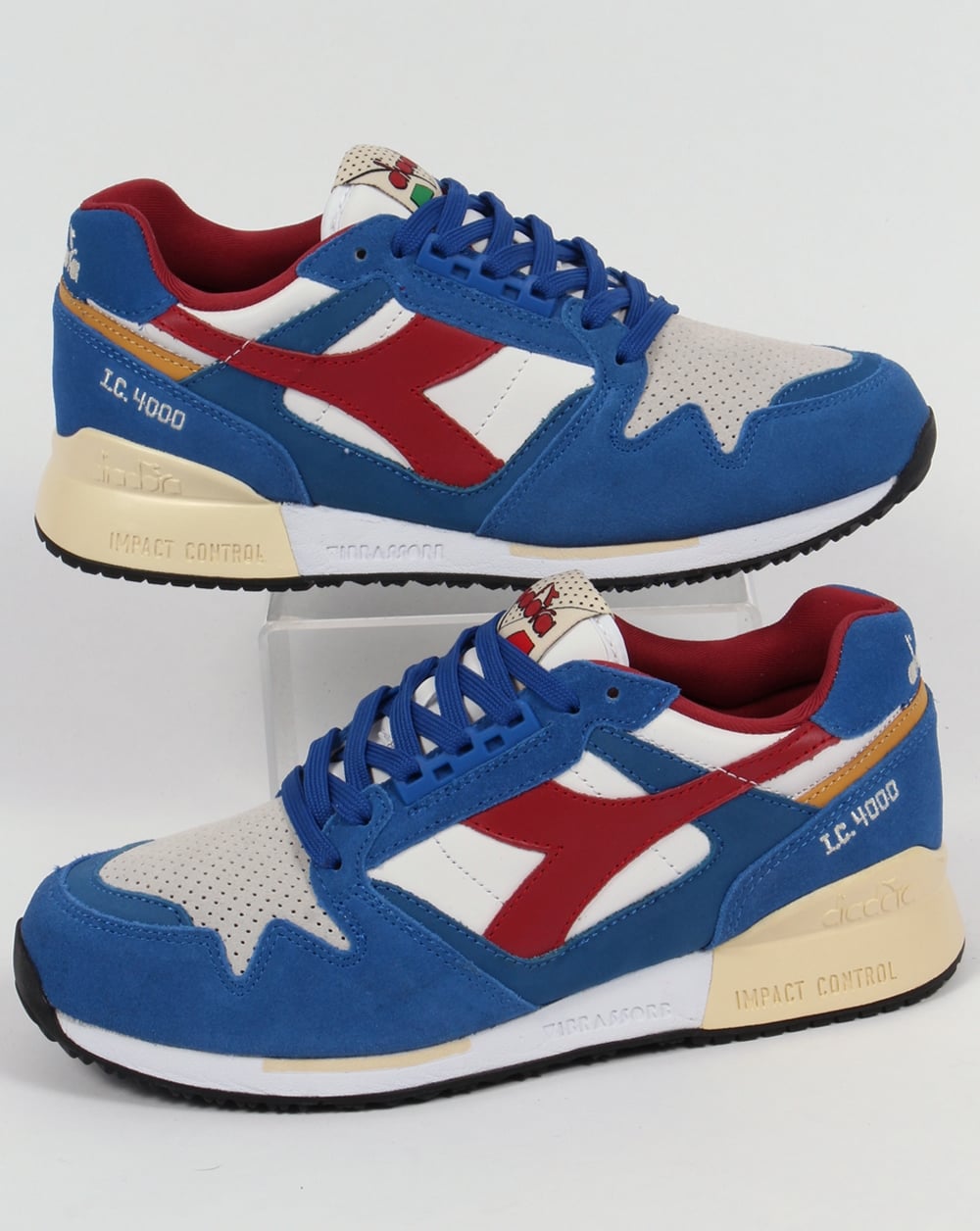 Diadora IC 4000 Premium Trainers Nautical Blue/Red