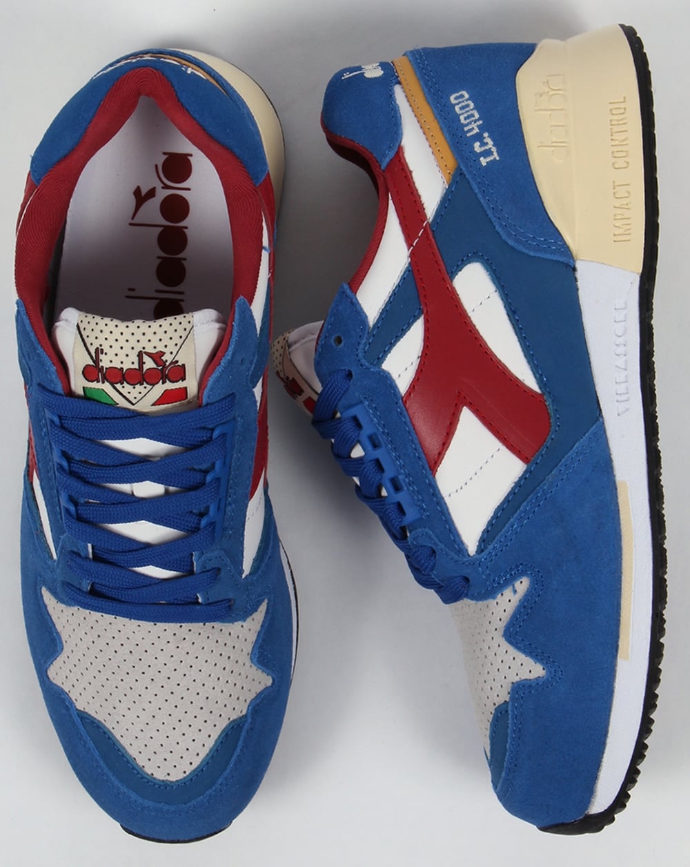 Diadora IC 4000 Premium Trainers Nautical Blue/Red