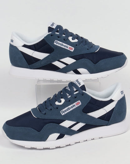 Reebok Classic Nylon Trainers Brave Blue/White