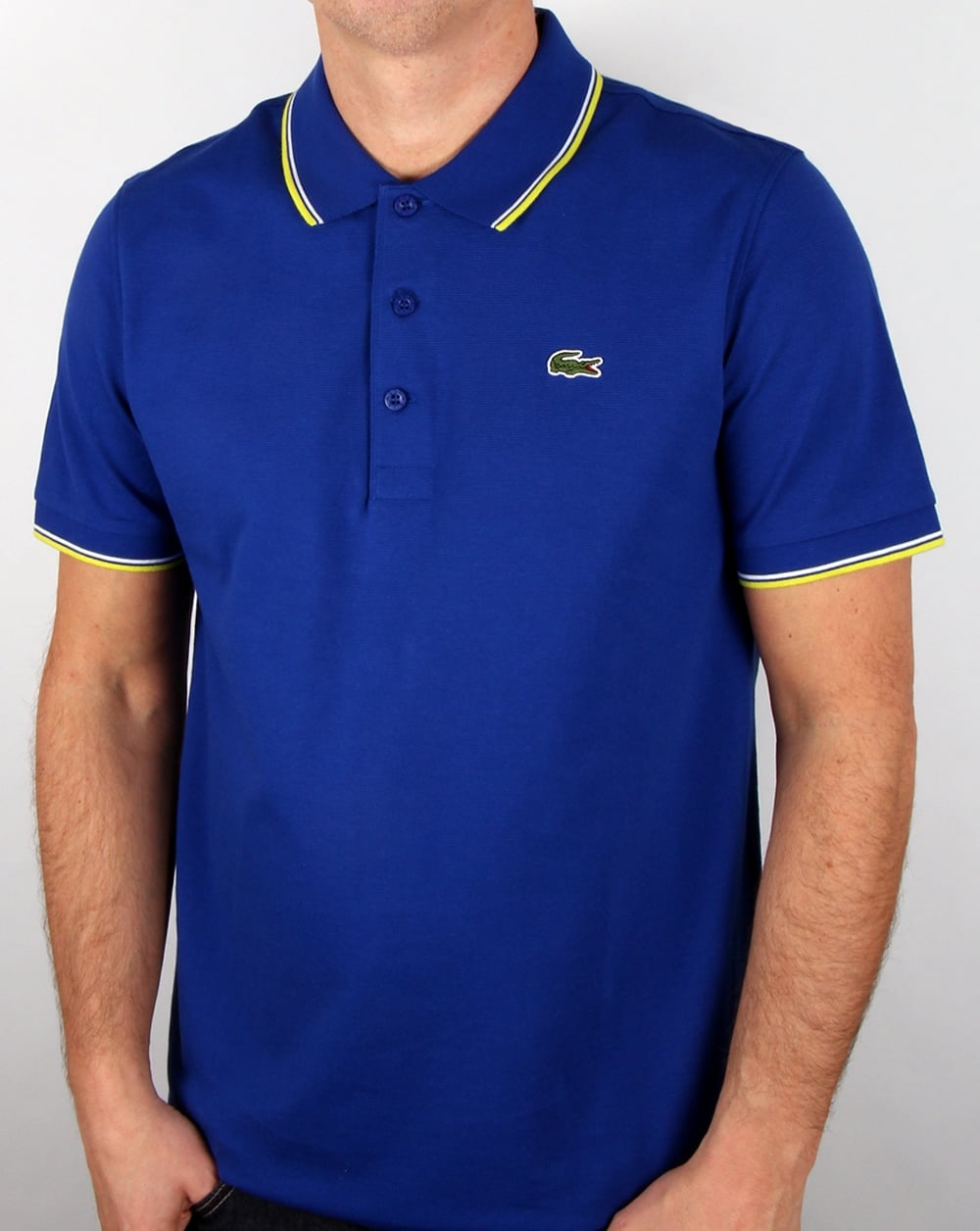 Lacoste Tipped Polo Shirt French Blue/lemon