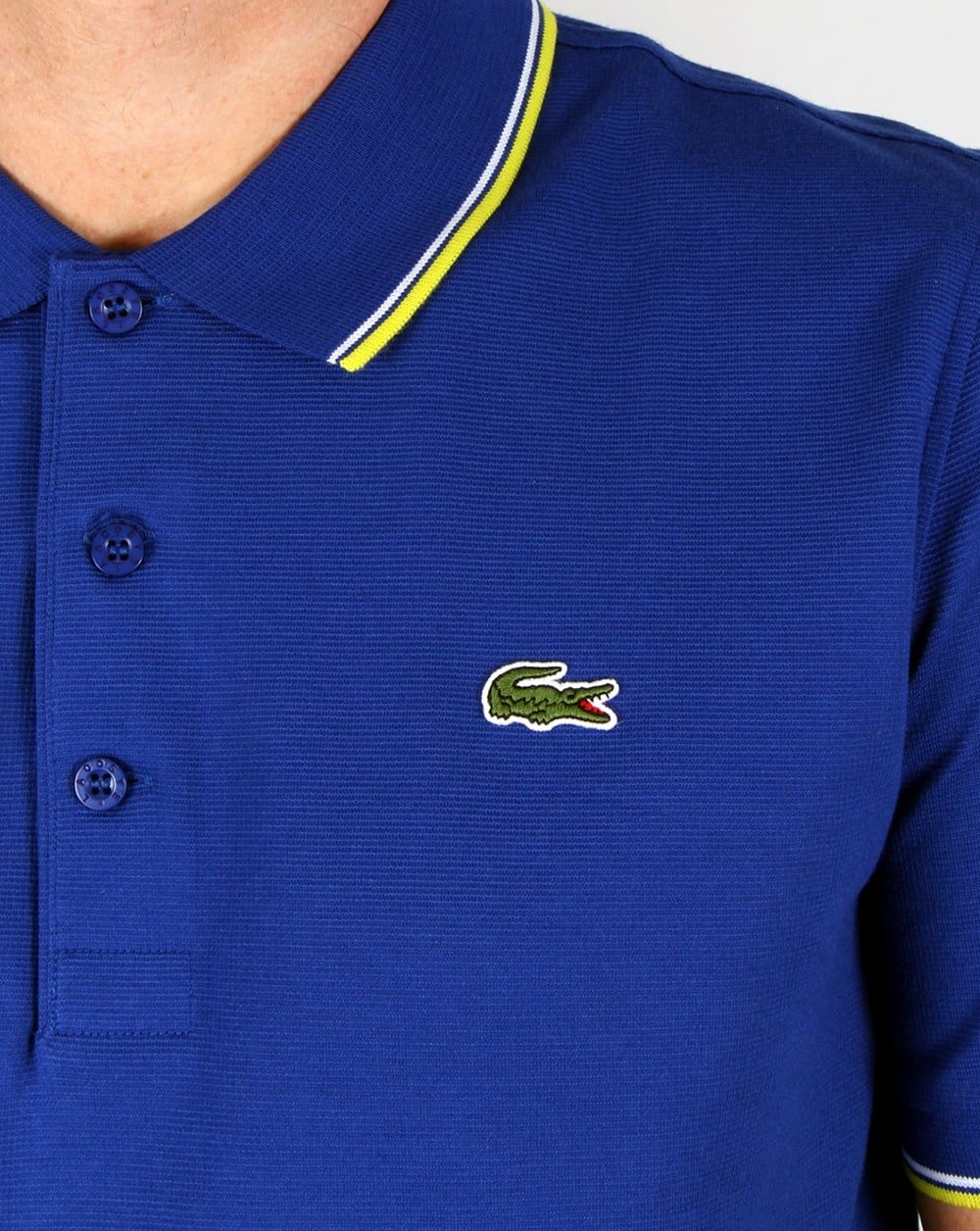 Lacoste Tipped Polo Shirt French Blue/lemon