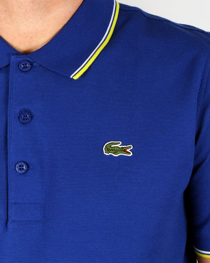Lacoste Tipped Polo Shirt French Blue/lemon