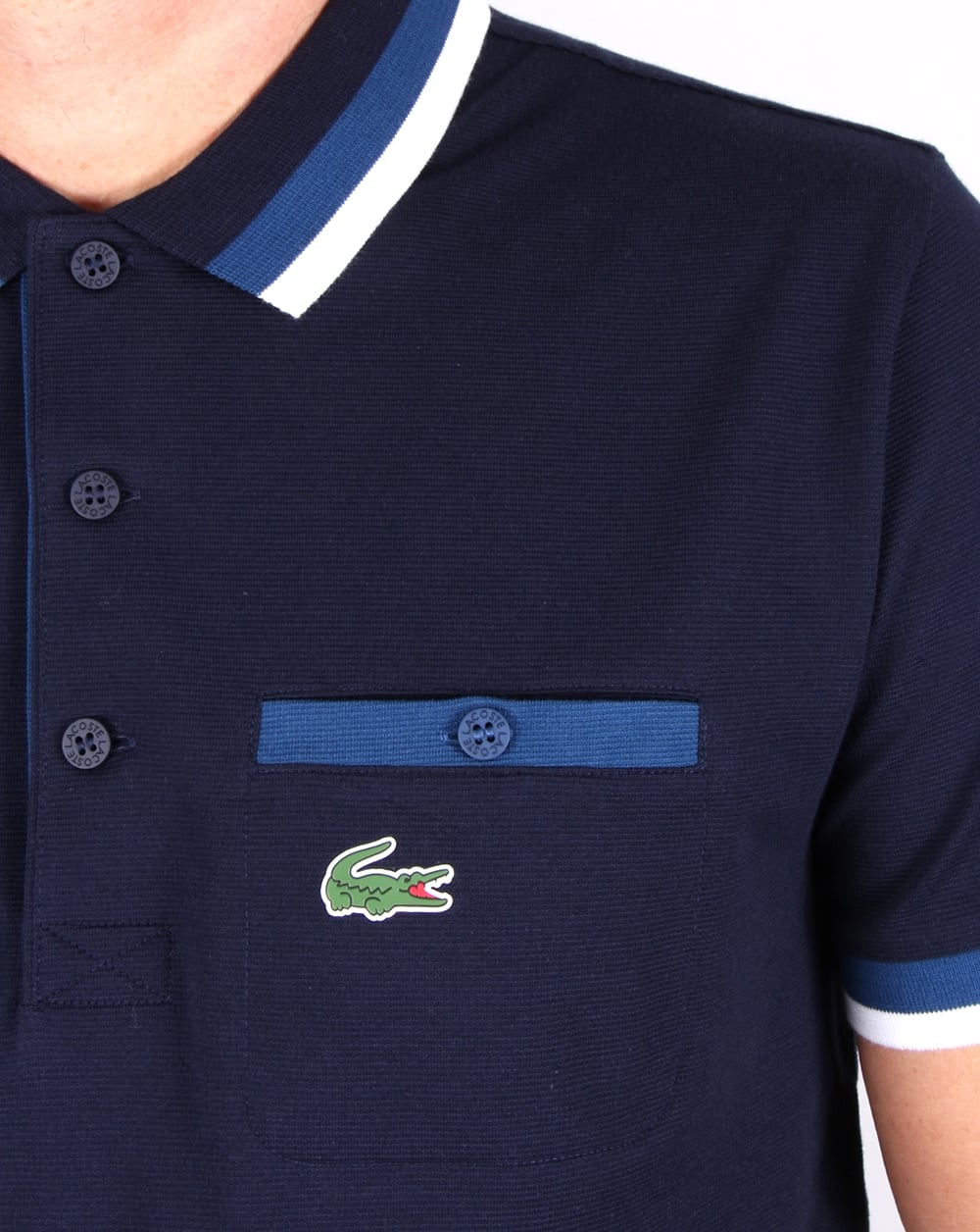 Lacoste Pocket Detail Polo Shirt Navy/cobalt